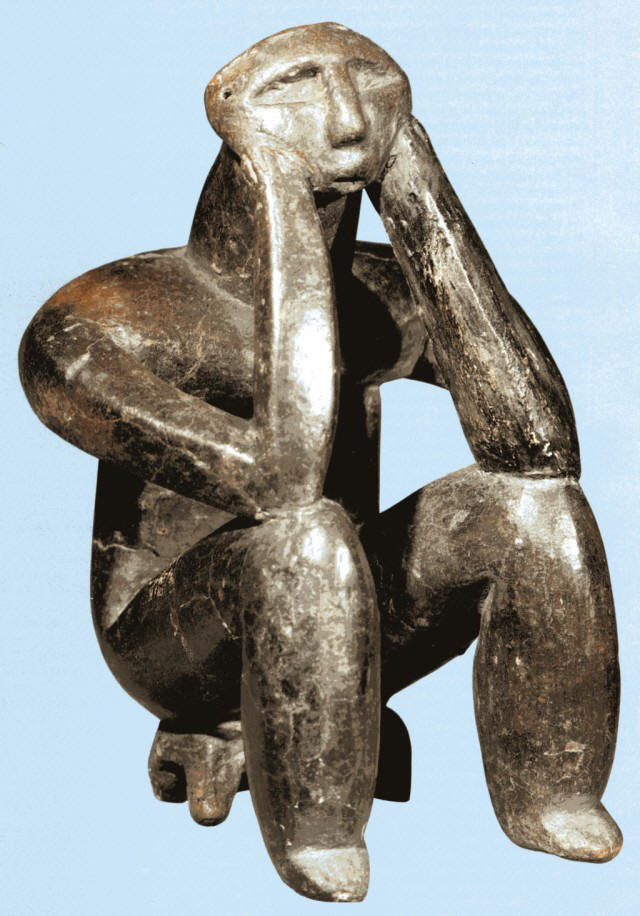 Cernavodai férfi ("Újkőkori gondolkodó"), i. e. 4000-3000, agyag, 11,5 cm