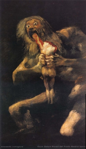 Goya: Szaturnusz felfalja egyik gyermekét (1827)